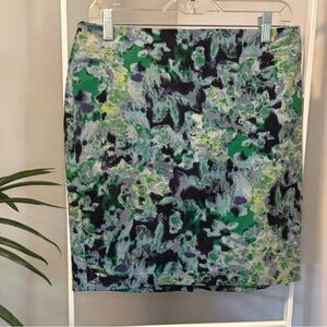 Cynthia Rowley Abstract Green & Black Pencil Skirt. NWOT